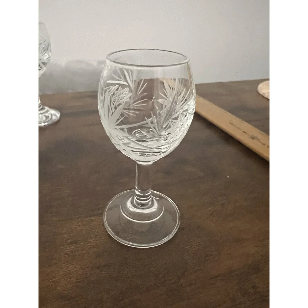 Joska Kristall Likörgläser Schleuderstern Cut Crystal Liqueur Glasses Set of‎ 6